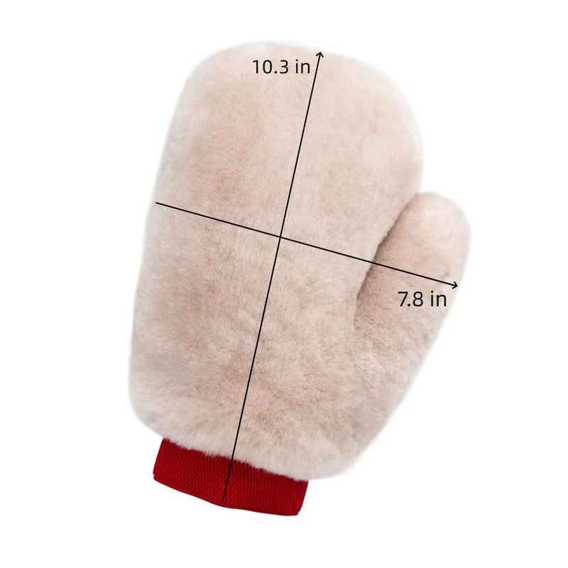 Gracefur Ultra-Soft Car Wash Mitt Double-Sided Sheepskin Wash Mitt, Scratch-Free Detailing Lambswool Extra Large Size Cleaning Gloves for Cars (Fingers, Pink) - Image 3
